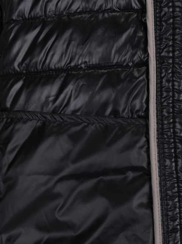 Tmavosivý melírovaný kabát 2v1 s vnútornou prešívanou bundou VERO MODA Double