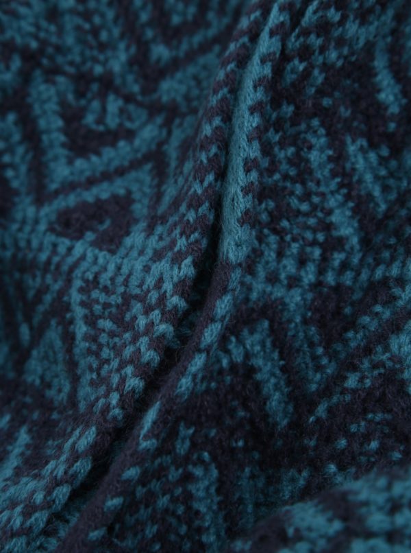 Modrý vzorovaný šál s prímesou vlny O'Neill