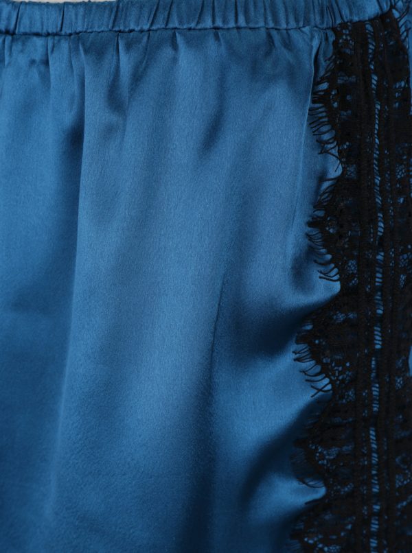 Petrolejová súprava saténového pyžama s čipkovanými detailmi Dorothy Perkins