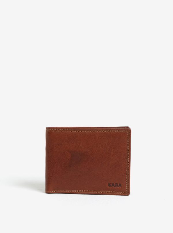 Hnedá pánska kožená peňaženka KARA