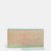 Tyrkysovo-ružová metalická peňaženka s plastickým vzorom Anna Smith