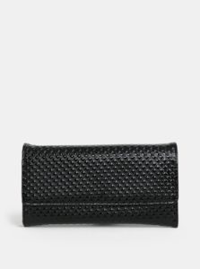 Čierna lesklá peňaženka s plastickým vzorom Anna Smith