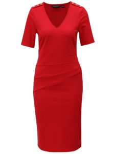 Červené šaty s véčkovým výstrihom Dorothy Perkins