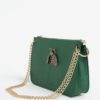 Zelená kabelka s ozdobou a detailmi v zlatej farbe Nalí