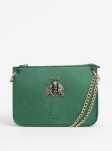 Zelená kabelka s ozdobou a detailmi v zlatej farbe Nalí