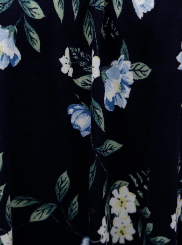Tmavomodrá kvetovaná blúzka s odhalenými ramenami Dorothy Perkins Tall