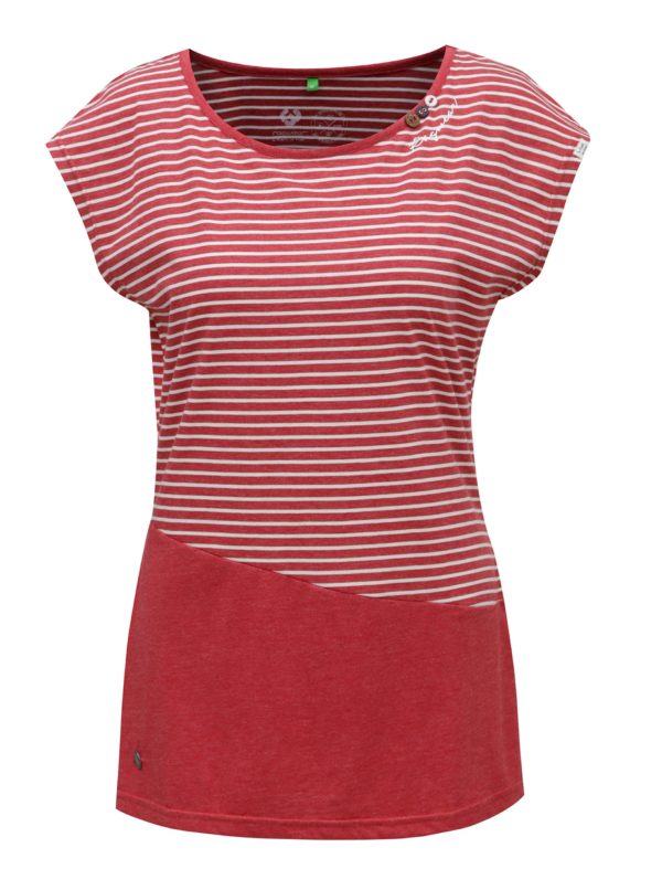 Červené dámske pruhované tričko Ragwear Ninon Organic