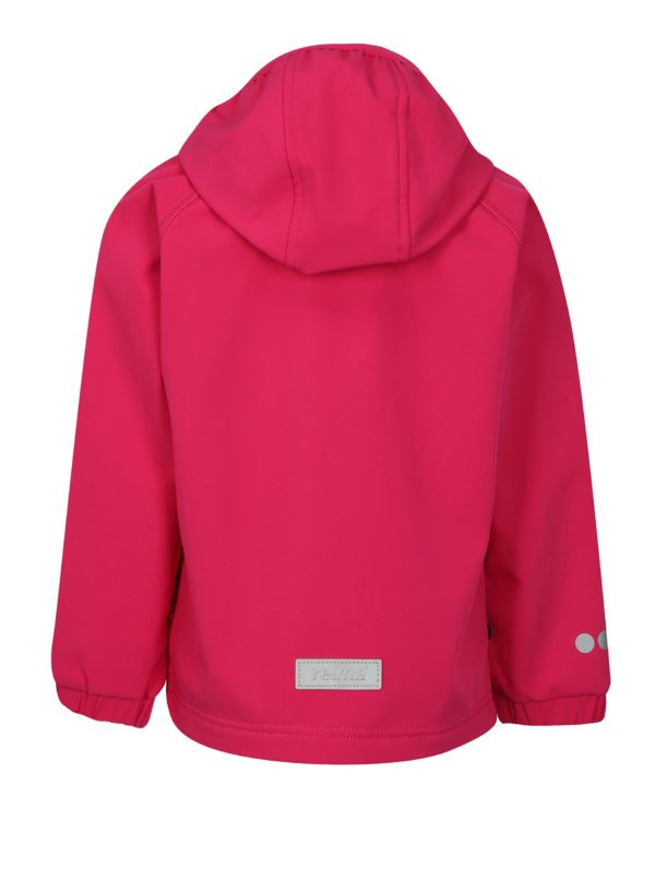 Ružová dievčenská softshellová vodovzdorná bunda s kapucňou Reima Vantti
