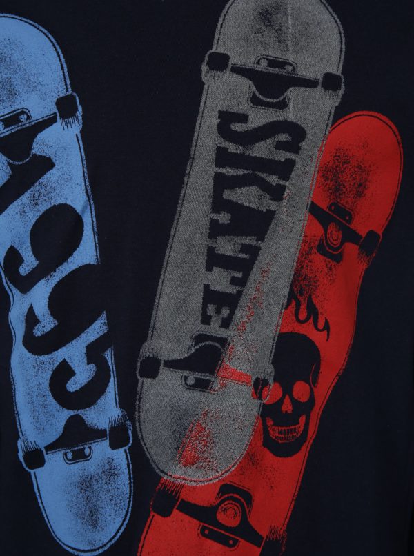 Tmavomodré chlapčenské tričko s motívom skateboardu Mix´n Match