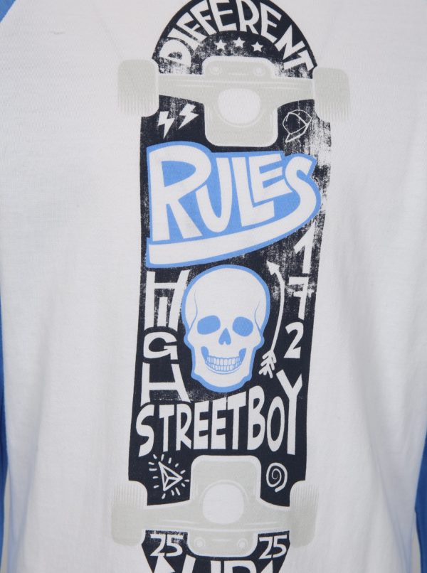 Modro-biele chlapčenské tričko s motívom skateboardu Mix´n Match