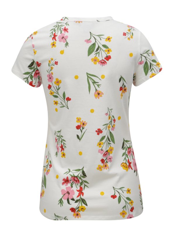 Krémové kvetované tričko Dorothy Perkins