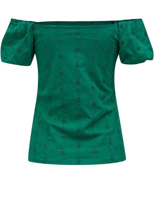 Zelené tričko s odhalenými ramenami Dorothy Perkins