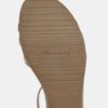 Svetloružové kožené sandále Tamaris