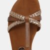Hnedé kožené sandále Tamaris