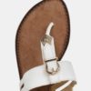 Biele kožené sandále s prackou Tamaris