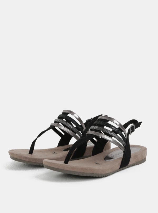 Hnedo-čierne sandále Tamaris
