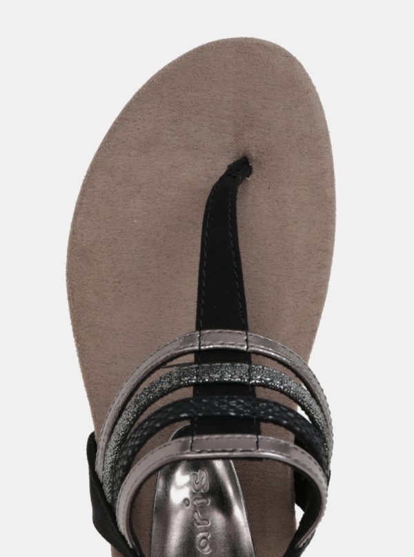 Hnedo-čierne sandále Tamaris