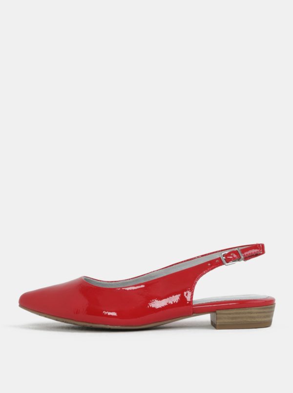 Červené lesklé sandále s plnou špičkou Tamaris