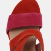 Červené semišové sandále Tamaris
