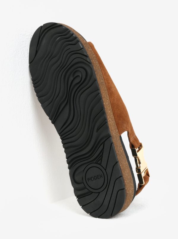 Hnedé dámske semišové sandále Woden Stella