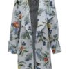 Svetlomodrý kvetovaný tenký kabát Dorothy Perkins Curve