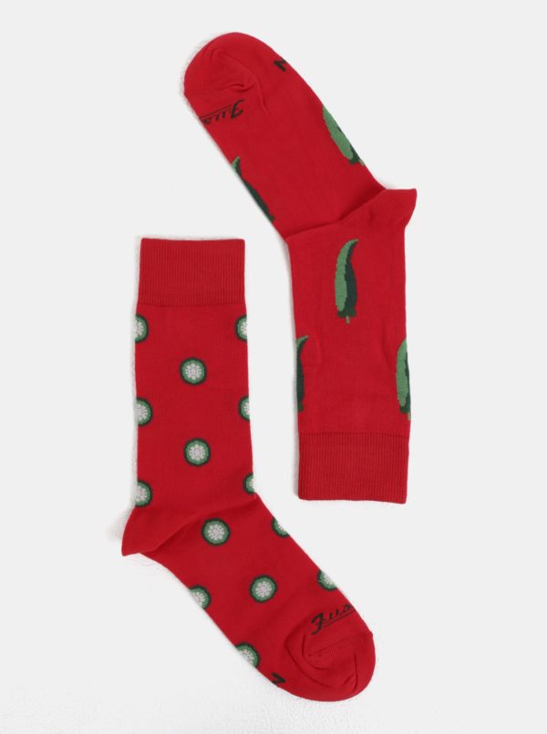Červené unisex ponožky s motívom paprík Fusakle Chilli