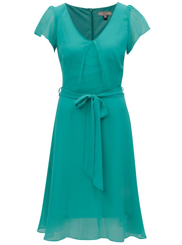 Zelené šaty s véčkovým výstrihom Billie & Blossom