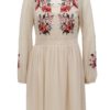 Svetloružové šaty s kvetovanou výšivkou Dorothy Perkins