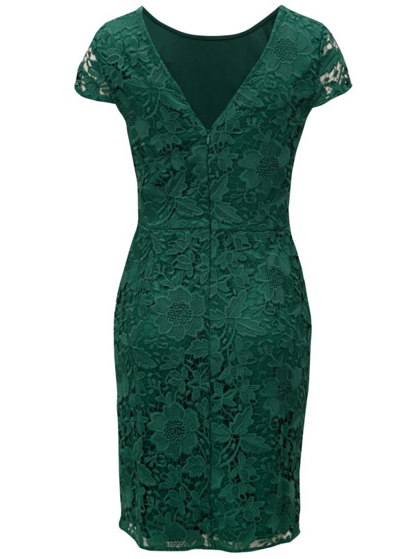 Zelené čipkové puzdrové šaty Dorothy Perkins