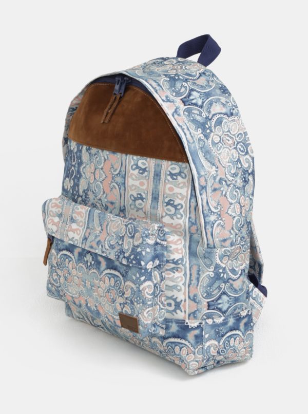 Krémovo-modrý vzorovaný batoh Roxy Sugar Baby
