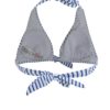Modro-biely pruhovaný horný diel plaviek s výšivkou Dorothy Perkins