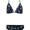 Tmavomodré dievčenské dvojdielne kvetované plavky Roxy Be