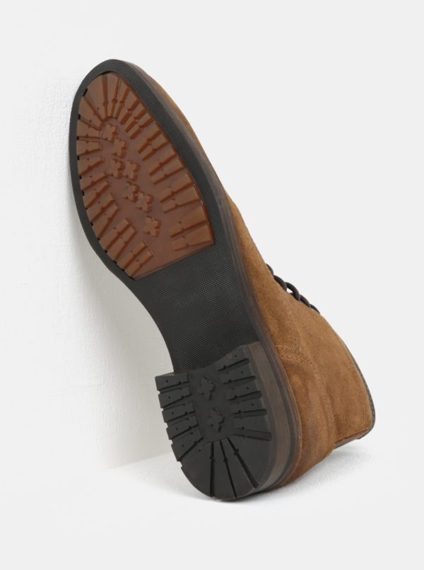 Hnedé semišové členkové topánky Burton Menswear London