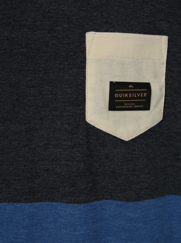Sivo-modré chlapčenské modern fit tričko s vreckom Quiksilver