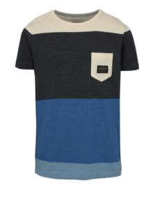 Sivo-modré chlapčenské modern fit tričko s vreckom Quiksilver
