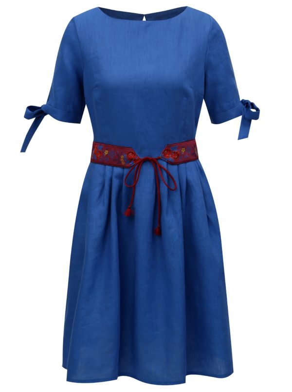 Modré ľanové šaty Bohemian Tailors Fermina