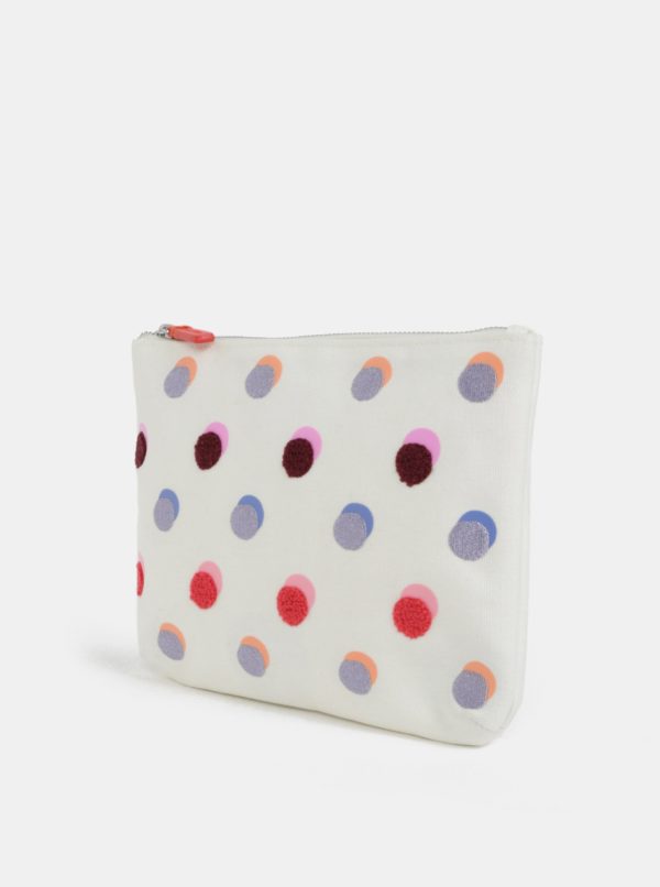 Krémová kozmetická taška s farebnými bodkami Cath Kidston