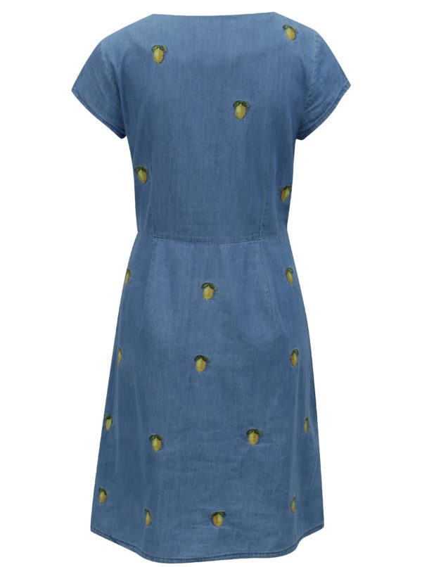 Modré dámske rifľové šaty s motívom citrónov Cath Kidston