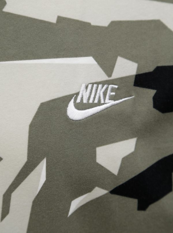Kaki pánske maskáčové tričko s krátkym rukávom Nike