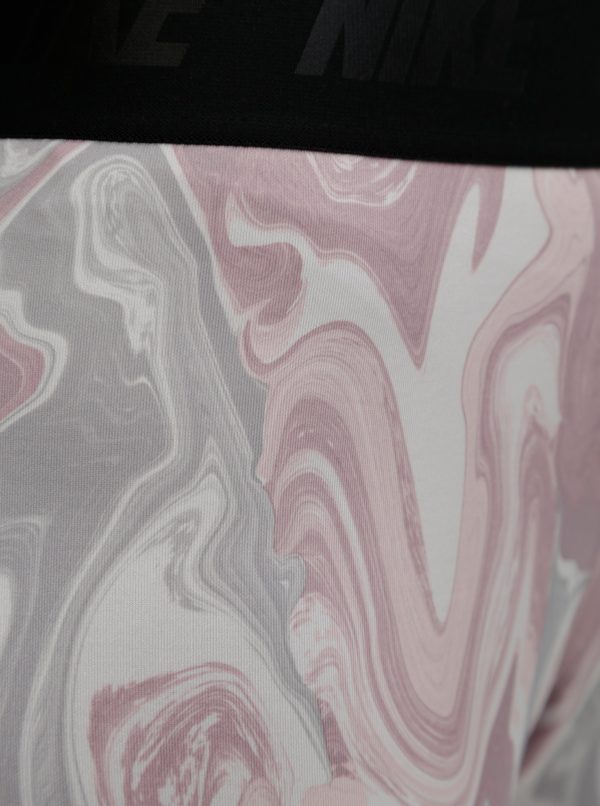 Sivo–ružové vzorované legíny Nike