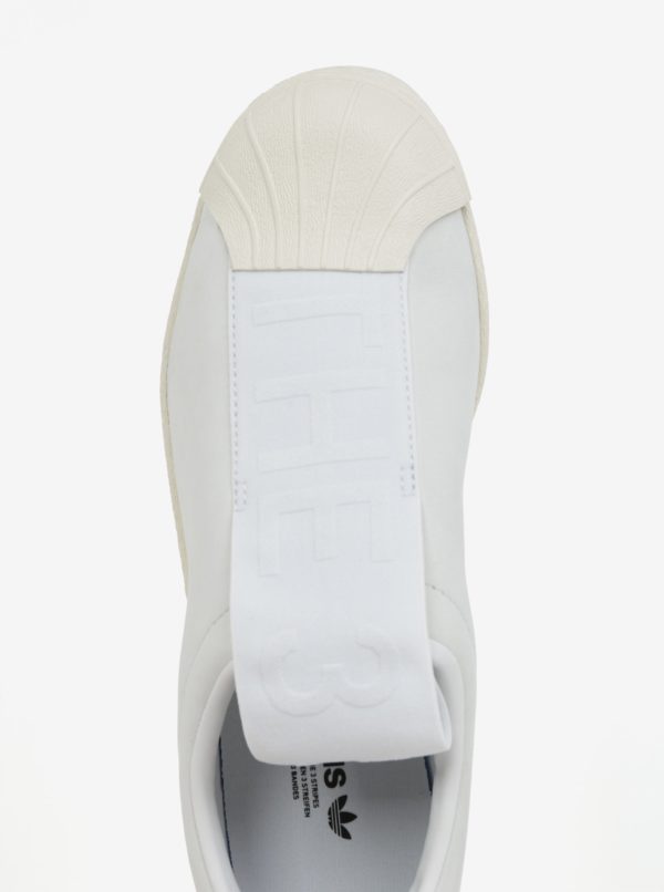 Biele dámske kožené slip on adidas Originals Tubular Superstar