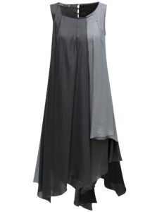 Sivé voľné asymeterické šaty s metalickými odleskami Alexandra Ghiorghie Study