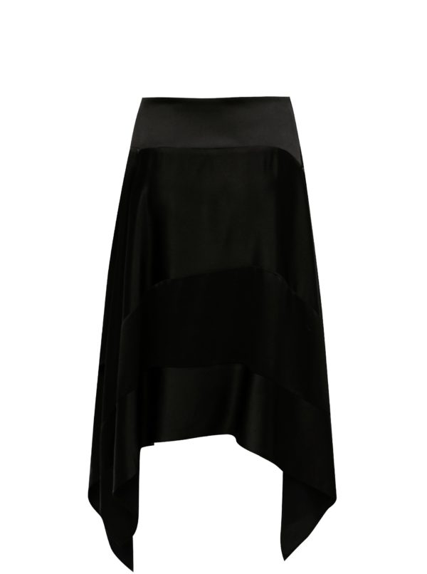Čierna asymetrická hodvábna sukňa Alexandra Ghiorghie Omar