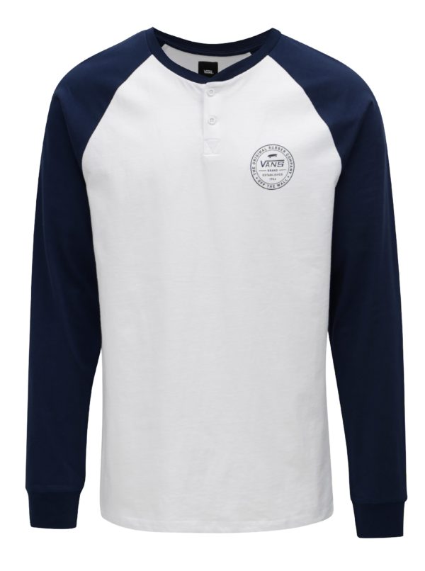 Modro–biele pánske tričko s gombíkmi VANS Denton