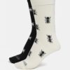 Krémovo-čierne unisex ponožky s motívom mravcov Fusakle Mravenisko