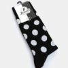 Bielo-čierne unisex bodkované ponožky Fusakle Biele diery