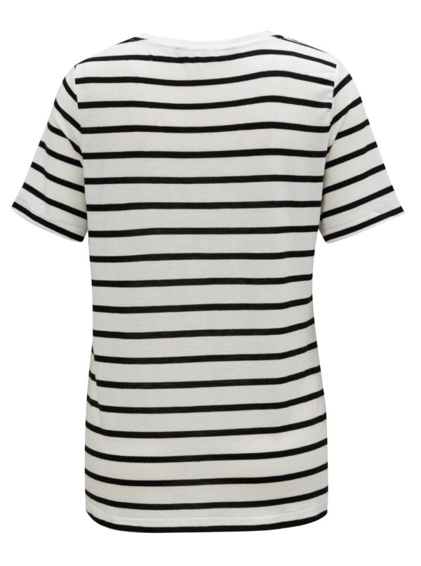 Čierno-biele pruhované tričko s výšivkou Dorothy Perkins