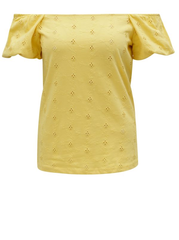 Žlté tričko s odhalenými ramenami Dorothy Perkins