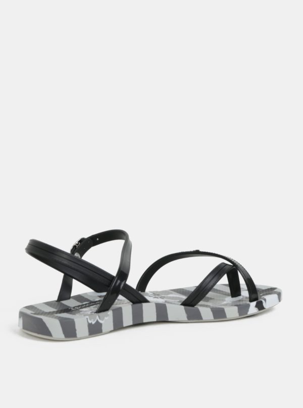 Čierno–sivé vzorované sandále Ipanema Fashion Sand