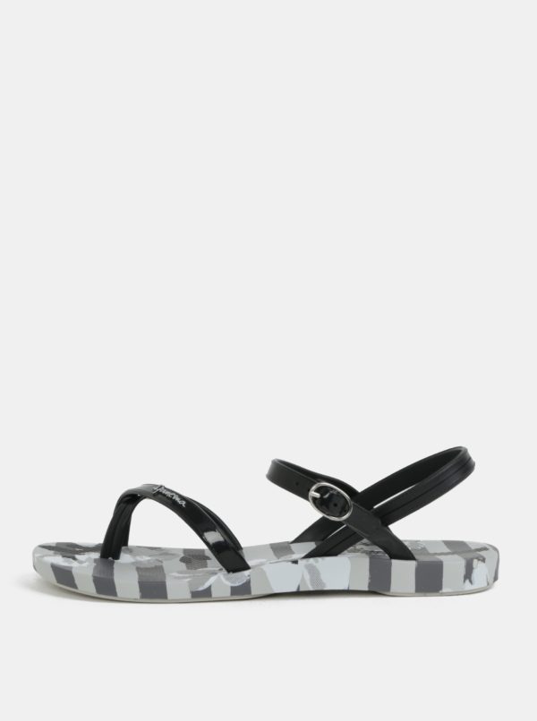 Čierno–sivé vzorované sandále Ipanema Fashion Sand